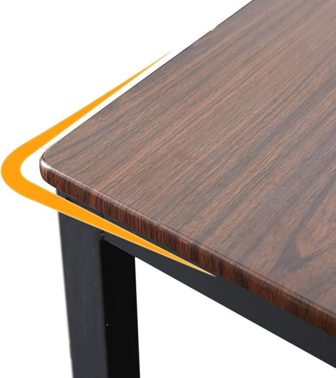 SDHYL Dining Table Set for 4, 43" Dining Room Table with Two Chairs and One Bench, 4 Pieces Set Table Top with Metal Legs in Living Room, Dining Room, Space Saving Kitchen Table Set, Walnut - LeafyLoom