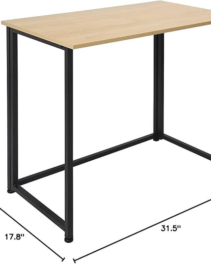 Leopard Outdoor Products Folding Computer Desk for Small Spaces, Space-Saving Home Office Desk, Foldable Computer Table, Laptop Table, Writing Desk, Compact Study Reading Table (Black/Nordic Walnut) - LeafyLoom