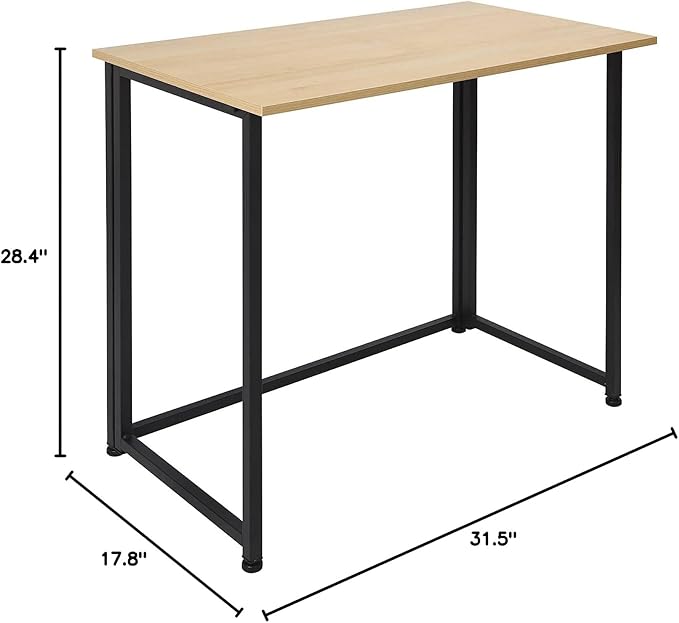Leopard Outdoor Products Folding Computer Desk for Small Spaces, Space-Saving Home Office Desk, Foldable Computer Table, Laptop Table, Writing Desk, Compact Study Reading Table (Black/Nordic Walnut) - LeafyLoom