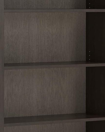 SIMPLIHOME Amherst SOLID WOOD Transitional 5 Shelf Bookcase for The Living, Study Room and Office, 36 inch, Hickory Brown - LeafyLoom