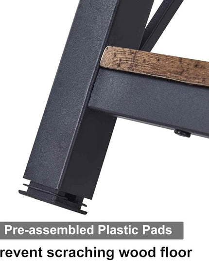 BON AUGURE Industrial Sofa Console Table for Entryway, 3 Tier Foyer Table for Hallway, Rustic Hall Tables Behind Couch (47 Inch, Rustic Brown) - LeafyLoom