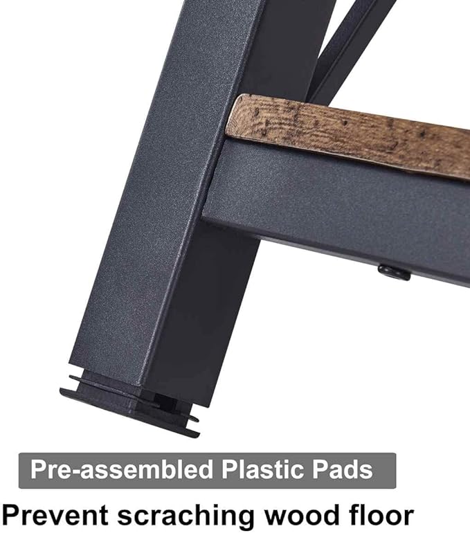 BON AUGURE Industrial Sofa Console Table for Entryway, 3 Tier Foyer Table for Hallway, Rustic Hall Tables Behind Couch (47 Inch, Rustic Brown) - LeafyLoom