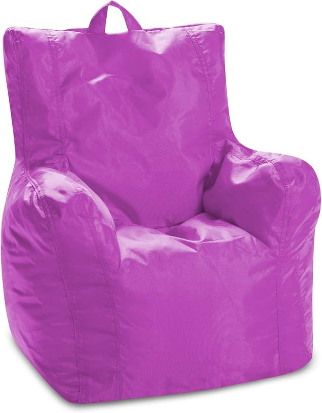 Posh Creations Bean Bag Structured Seat for Toddlers and Kids, Comfy Chair for Children, Pasadena, Purple - LeafyLoom