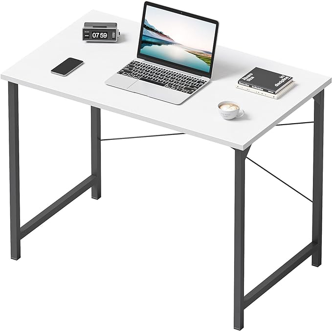 CubiCubi Computer Desk, 32 inch Small Home Office Desk for Small Spaces, Modern Simple Style for Home, Office, Study, Writing, White - LeafyLoom