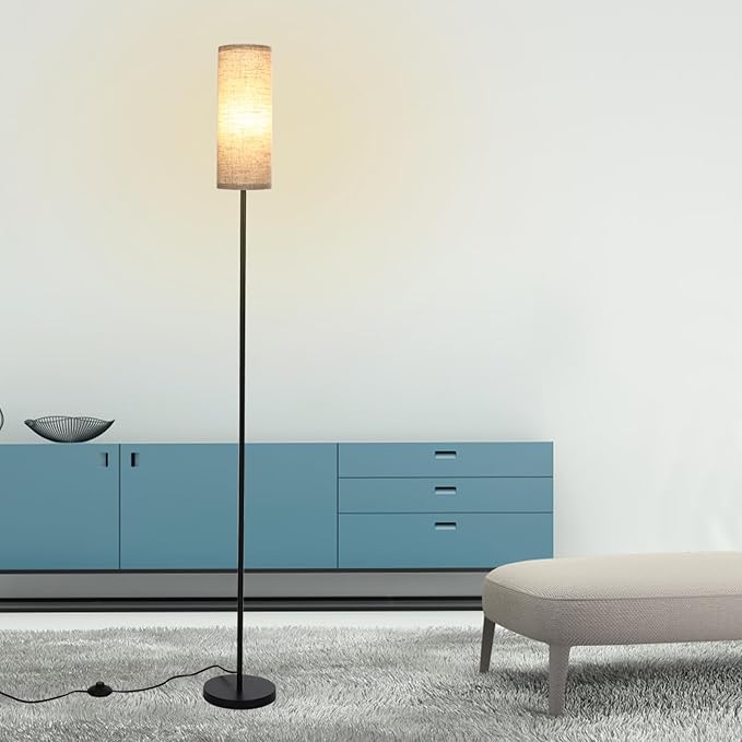 Neoglint Smart RGB Floor Lamp for Living Room Compatible with Alexa & Google Home, 68" Morden Color Changing Corner Standing Lamp, Pole Lamp with Linen Lampshade for Office, Hotel(Bulb Included) - LeafyLoom
