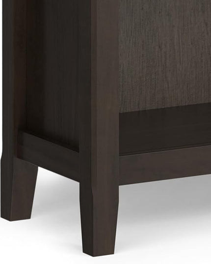 SIMPLIHOME Amherst SOLID WOOD Transitional 5 Shelf Bookcase for The Living, Study Room and Office, 36 inch, Hickory Brown - LeafyLoom