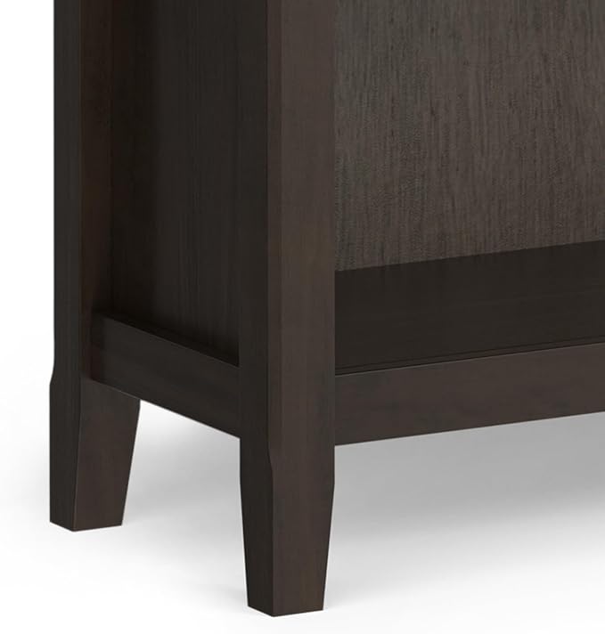 SIMPLIHOME Amherst SOLID WOOD Transitional 5 Shelf Bookcase for The Living, Study Room and Office, 36 inch, Hickory Brown - LeafyLoom