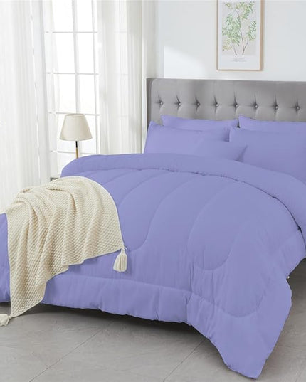 3 Piece Solid Color All Season Bedding Comforter Set Microfiber Soft Lightweight Bedding Set for Kids Teens Adults Room Decor with 1 Comforter and 2 Pillowcases Full - LeafyLoom