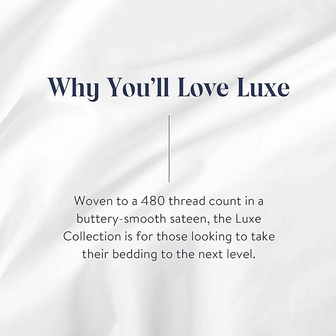 Brooklinen Luxury Sateen 4 Piece Sheet Set - 100% Cotton, Queen Size in Window Pane - 1 Fitted Sheet, 1 Flat Sheet, 2 Pillowcases | Best Luxury Sheets - LeafyLoom
