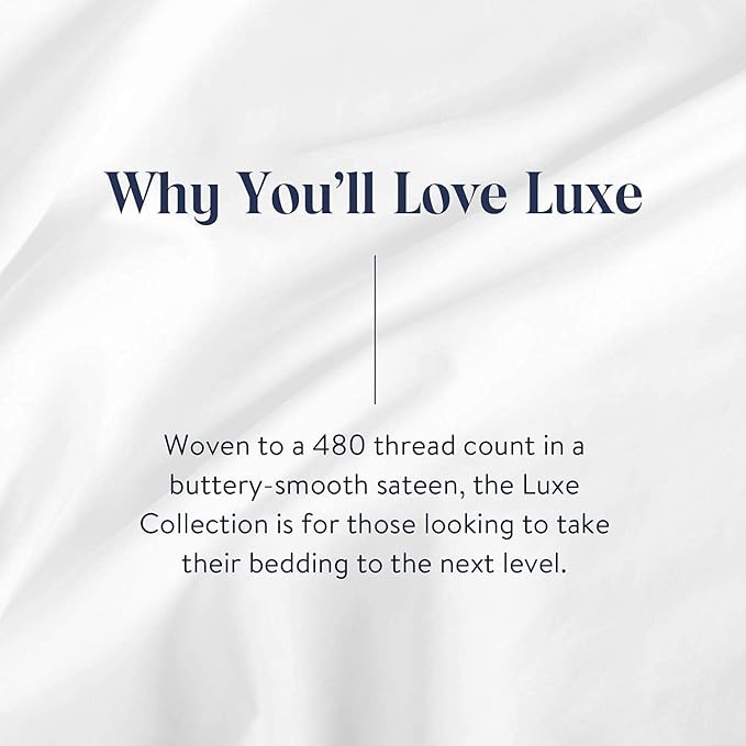 Brooklinen Luxury Sateen 4 Piece Sheet Set - 100% Cotton, King Size in Window Pane - 1 Fitted Sheet, 1 Flat Sheet, 2 Pillowcases | Best Luxury Sheets - LeafyLoom