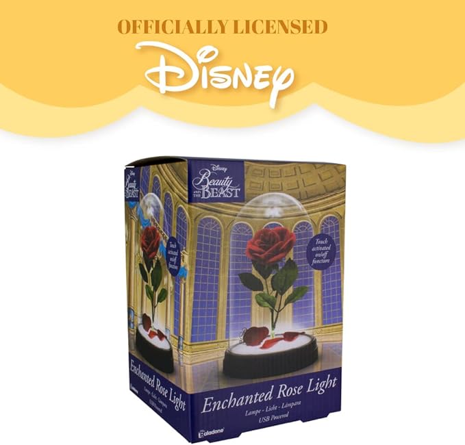 Paladone Beauty and The Beast Enchanted Rose Light, Touch Activated, Officially Licensed Disney Merchandise - LeafyLoom