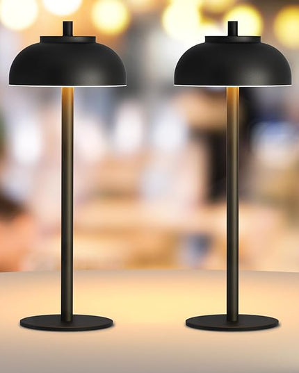 2 Pack Led Cordless Table Lamps Rechargeable,Table Lights Battery Operated-IP65 Waterproof-for Outdoor Patio/Restaurants/Home/Dinner/Table top Lighting-Touch Control & Dimmable - LeafyLoom