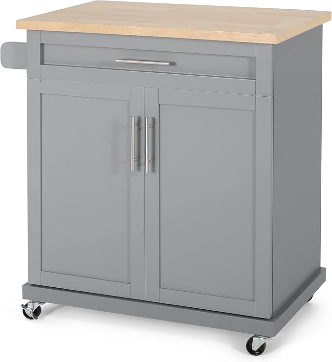 Christopher Knight Home Batavia Kitchen CART, Grey - LeafyLoom