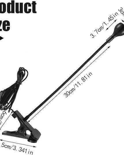 Big Chip 395nm UV LED Light Fixtures with Gooseneck and Clamp Mini Desk Light Clamp Portable Gooseneck for Outdoor Stall Gel Nail Curing, 5V USB Input(Black,1 Piece) - LeafyLoom