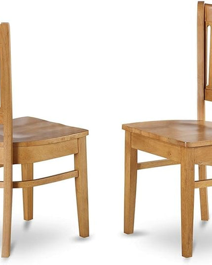 East West Furniture Norden 3 Piece Modern Set Contains a Rectangle Wooden Table with Dropleaf and 2 Dining Chairs, 30x48 Inch, Oak - LeafyLoom