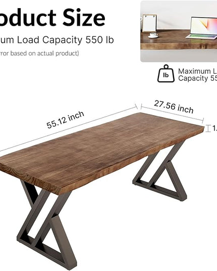 Desk / 55 inches,Solid Wood Desk Classical Style Home Office Desks/New Chinese Style Computer Table/Wooden Desk/Brown Desk (Brown-Z) - LeafyLoom