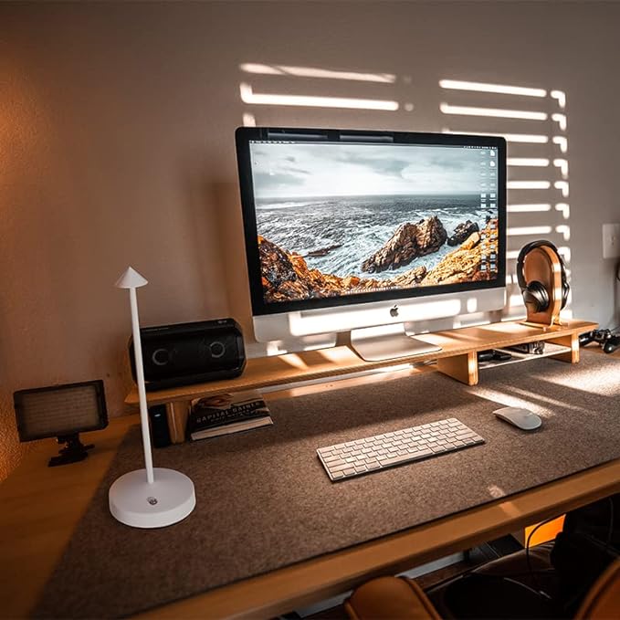 Cordless Table Lamps,Rechargeable Led Touch Bar Lamp, Portable Battery Desk Lamp,2 Level Brightness Dimmable Night Light,Minimalist Design, for Living Room/Restaurant/Couple Dinner/(White) - LeafyLoom