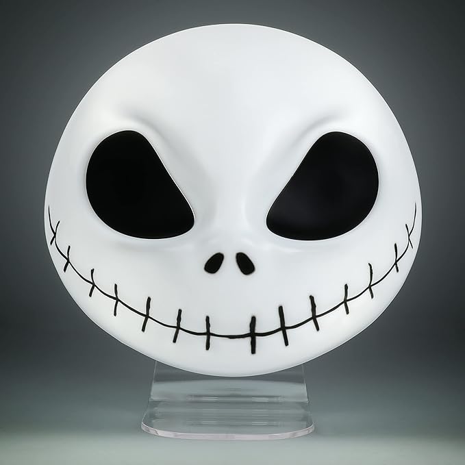 Paladone Nightmare Before Christmas Jack Mask Light and Halloween Decoration - Wall-mounted or Free-Standing, USB Cable Included - 18Cm Shaped Jack Skellington Lighting - LeafyLoom