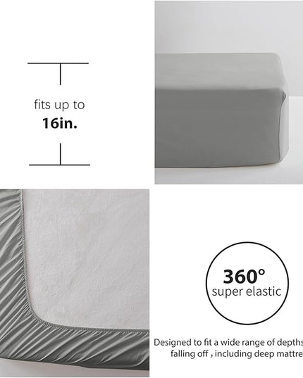 Anluoer Full Comforter Set, Grey Tufted Bed in a Bag 7 Pieces with comforters and sheets, All Season Bedding Sets with 1 Comforter, 2 PillowShams, 2 Pillowcases, 1 Flat Sheet, 1 Fitted Sheet - LeafyLoom
