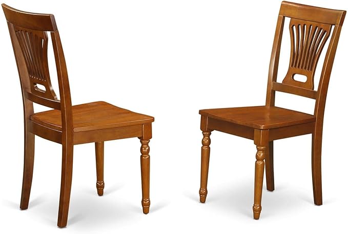 East West Furniture DLPL5-SBR-W Dublin 5 Piece Room Set Includes a Round Kitchen Table with Dropleaf and 4 Dining Chairs, 42x42 Inch - LeafyLoom