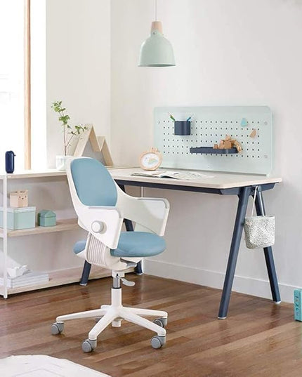 SIDIZ ringo Kids Desk Chair : Ergonomic Kids Chair with Footrest, 4-Step Growing Function, Adjustable Seat Height, Sit-Locking Casters, Swivel Type Kids Chair (Lavendar Blue Chair) - LeafyLoom