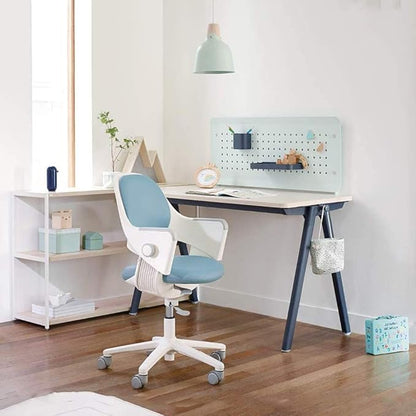 SIDIZ ringo Kids Desk Chair : Ergonomic Kids Chair with Footrest, 4-Step Growing Function, Adjustable Seat Height, Sit-Locking Casters, Swivel Type Kids Chair (Lavendar Blue Chair) - LeafyLoom