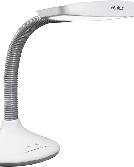 Verilux® SmartLight Full Spectrum LED Desk Lamp with Adjustable Brightness, Flexible Gooseneck and Integrated USB Charging Port - Reduces Eye Strain and Fatigue - Ideal for Readers, Artists, Crafters - LeafyLoom