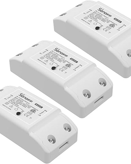 SONOFF BASICR2 WiFi Switch 3-Pack Wireless Remote Control Electrical for Household Appliances,Compatible with Alexa DIY Your Home Via iPhone Android App SONOFF