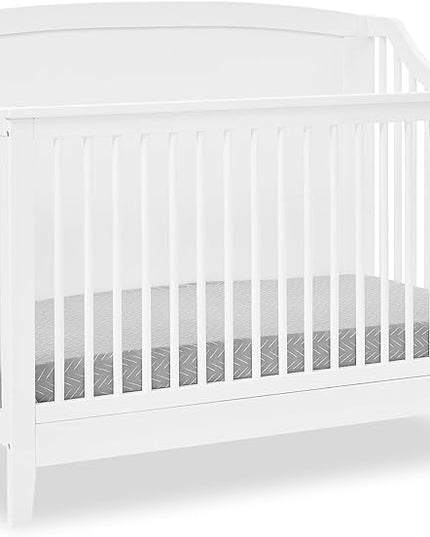 Delta Children Campbell 6-in-1 Convertible Crib - Greenguard Gold Certified, Bianca White - LeafyLoom