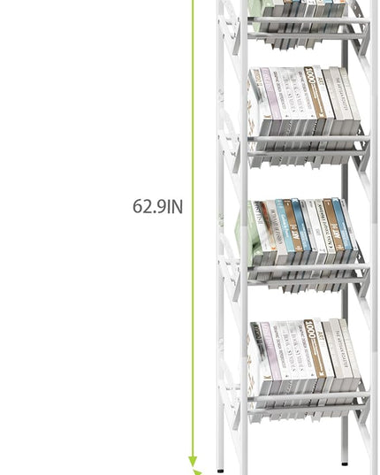 Bookshelf Storage Shelf Bookcase Freestanding Storage Stand Book Organizer for Living Room, Bedroom, Kitchen, Rust Resistance,Easy Assembly Multi-Functional Organizer (4 Tiers, White) - LeafyLoom