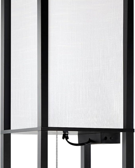 OUTON White Linen Texture Lamp Shade 14.25 x 8.5 x 8.5 inch for Shelf Floor Lamp - LeafyLoom