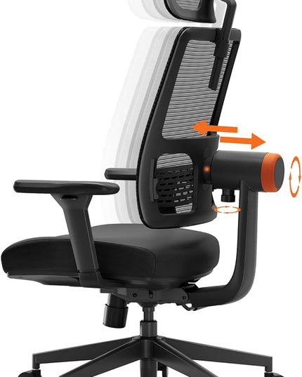 Newtral Ergonomic Home Office Chair, High Back Desk Chair with Unique Adaptive Lumbar Support, Adjustable Headrest, Seat Depth Adjustment, 96°-126° Tilt Function, 4D Armrest Recliner - LeafyLoom