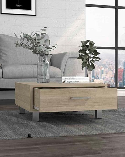 NicBex Coffee Table Wooden Coffee Table with Storage Square Center Tables with Drawer and Strong Legs Dining Table for Living Room, Dining Room, Office, and Bedroom,23.6" W, Light Pine - LeafyLoom