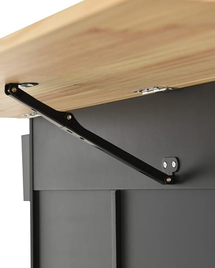 53" W Mobile Kitchen Island with Drop Leaf, Locking Wheels, Solid Wood Tabletop & Storage Cabinet and 3 Drawers, for Dining Room, Coffee Bar Service - LeafyLoom