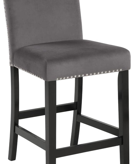 New Classic Furniture Celeste 5-Piece Faux Marble Round Counter Set with 1 Table and 4 Chairs, 42-Inch, Grey - LeafyLoom