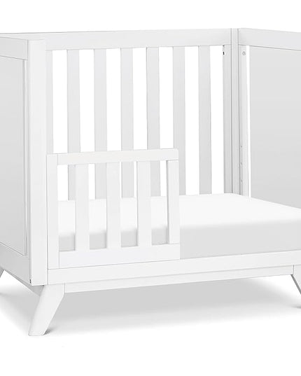 DaVinci Otto 3-in-1 Convertible Mini Crib with 4" Mattress in White, Greenguard Gold Certified - LeafyLoom