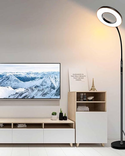 Sofa Standing lamp Floor lamp Side Reading Lamps 3-Color Tall Standing Pole Light with Remote for Live Stream Learning and Reading Living Room,Bed Room,Home Office - LeafyLoom