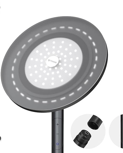 TROND Floor Lamp, Bright Sky LED Modern Torchiere Lamp, 71 in Tall Aluminum Pole Light, 5500K Natural Daylight Standing Lamp, Touch 5-Level Dimmable, 5000 lm, 30 Mins Timer for Living Room Bedroom - LeafyLoom