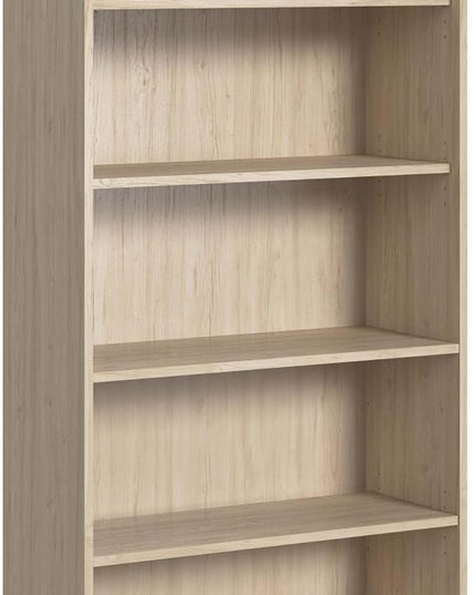 Bush Business Furniture Studio C Tall 5 Shelf Bookcase in Natural Elm, Large Bookshelf for Home or Professional Office - LeafyLoom