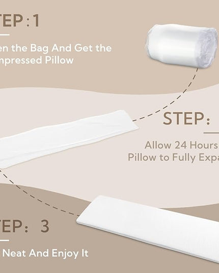 King Bed Wedge Pillow - Versatile Wedge Pillow Bed Gap Filler. Can Also be Used as a headboard Pillow, Mattress Wedge, and Bed Gap Filler (White 76"x10"x6") - LeafyLoom