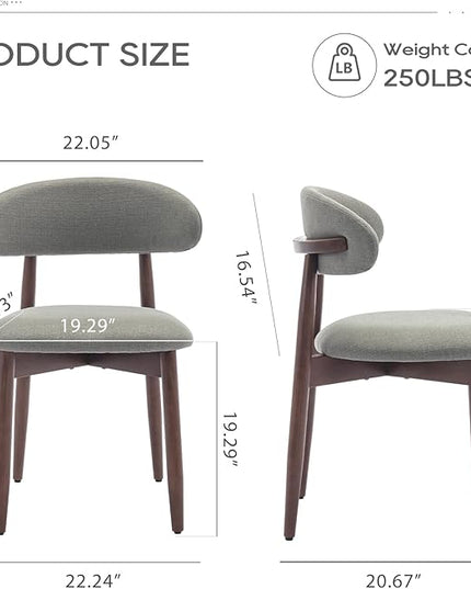 COLAMY Wooden Dining Chairs Set of 4, Modern Fabric Upholstered Kitchen Side Chairs, Farmhouse Dining Room Chair with Foot Pegs, Green - LeafyLoom