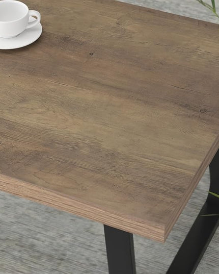 HSH Wood Coffee Table, Farmhouse Minimalist Center Table, Industrial Wooden and Metal Legs Living Room Table, Modern Simple Rectangular Cocktail Tea Table for Bedroom Home Office, Rustic Oak, 47 Inch - LeafyLoom