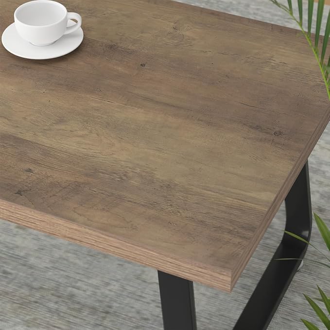HSH Wood Coffee Table, Farmhouse Minimalist Center Table, Industrial Wooden and Metal Legs Living Room Table, Modern Simple Rectangular Cocktail Tea Table for Bedroom Home Office, Rustic Oak, 47 Inch - LeafyLoom