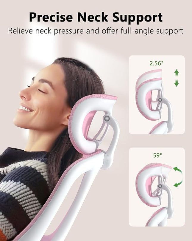 Ergonomic Mesh Office Chair, High Back Home Desk Chair with Flip-up 3D Armrests, Lumbar Support, Adjustable Headrest, Swivel Computer Task Chair for Home, Office, Work, Student, Pink - LeafyLoom