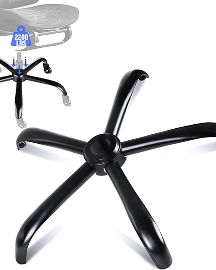 MASTERY MART Office Chair Base Replacement, 28 Inch Heavy Duty(2500 Lbs) Metal Leg, Reinforced to Repair Swivel Gaming Chair Bottom Part with Universal Caster and Gas Cylinder Size (Matte Black) - LeafyLoom