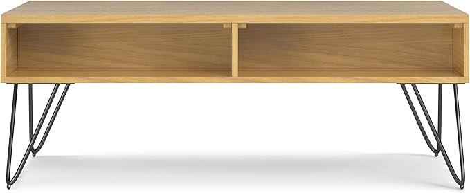 SIMPLIHOME Hunter Lift Top Coffee Table, 48 inch, Oak Veneer - LeafyLoom