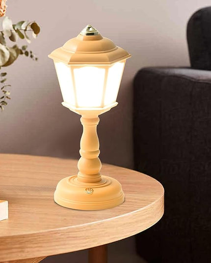 Mini Desk lamp Vintage, LED Desk Lamp Dimmable Table Lamp Reading Lamp with USB Charging Port, Sensitive Control, Eye-Caring Office Lamp,Very Beautiful Decorative Desk lamp (Yellow) - LeafyLoom