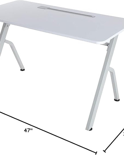 ApexDesk 47" Computer Desk, Modern Simple Style Desk for Home Office, Study Student Writing Desk - White - LeafyLoom