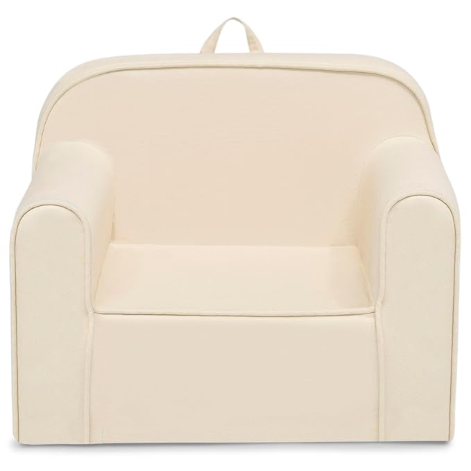 Delta Children Cozee Chair -Foam Kids Chair for Ages 18 Months and Up, Oatmeal - LeafyLoom