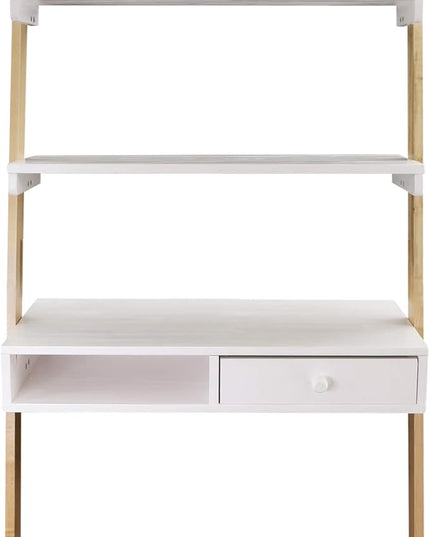 American Trails Freestanding Ladder Desk With Drawer, Natural Maple/White - LeafyLoom